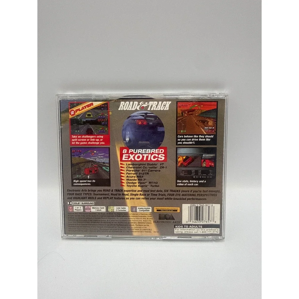 Road & Track Presents The Need for Speed Sony PlayStation 1 PS1 SLUS-00204 Black